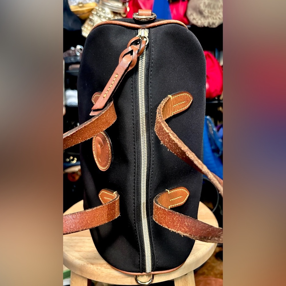 Dooney & Bourke All Weather Nylon & Leather Dome Satchel Bag w/ Crossbody Strap - Picture 7 of 13